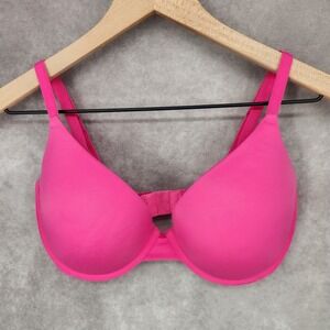 Victoria's Secret Pink Logo Band 36D T-Shirt Push Up Full Coverage EUC Hot Pink